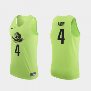 Men #4 Basketball Oregon Duck Authentic Ehab Amin college Jersey - Apple Green