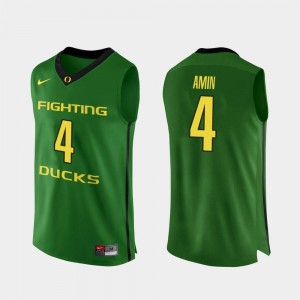 Men Authentic Basketball #4 Oregon Ducks Ehab Amin college Jersey - Apple Green