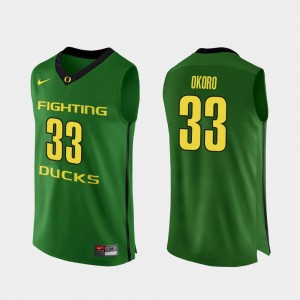 Men Authentic Basketball #33 Oregon Duck Francis Okoro college Jersey - Apple Green