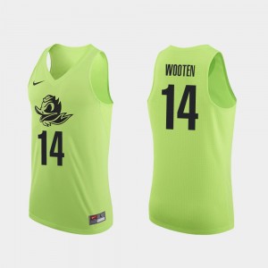 Men Authentic Ducks #14 Basketball Kenny Wooten college Jersey - Apple Green