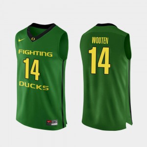 Men's #14 Authentic Oregon Duck Basketball Kenny Wooten college Jersey - Apple Green