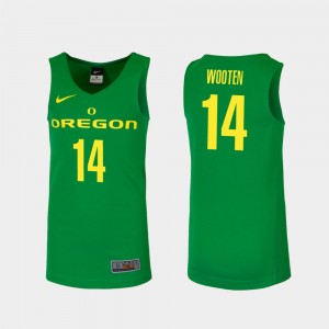 Men Basketball UO Replica #14 Kenny Wooten college Jersey - Green