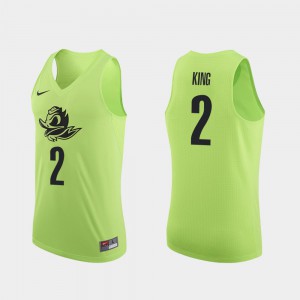 Men UO Basketball #2 Authentic Louis King college Jersey - Apple Green