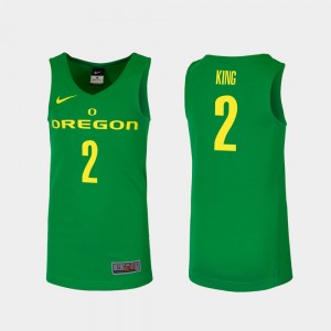 Men's Ducks Basketball #2 Replica Louis King college Jersey - Green