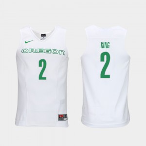 Mens Elite Authentic Performance Basketball UO Authentic Performace #2 Louis King college Jersey - White