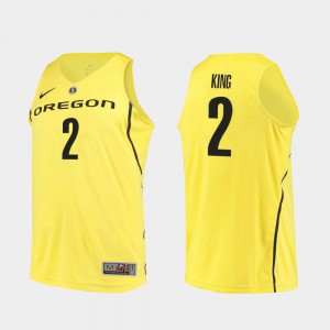 Men's Ducks Authentic Basketball #2 Louis King college Jersey - Yellow