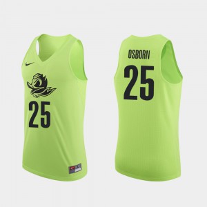 Men Basketball Oregon Ducks #25 Authentic Luke Osborn college Jersey - Apple Green