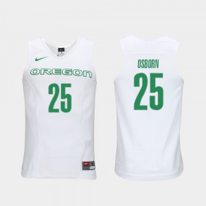 Men Authentic Performace #25 Ducks Elite Authentic Performance Basketball Luke Osborn college Jersey - White