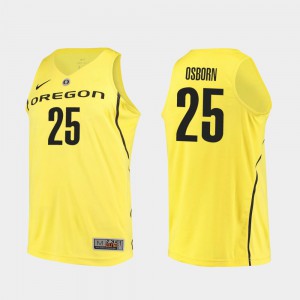 Men Basketball Ducks #25 Authentic Luke Osborn college Jersey - Yellow