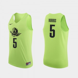 Men Basketball #5 Authentic UO Miles Norris college Jersey - Apple Green