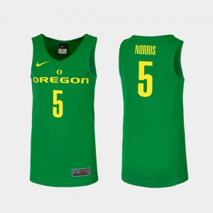 Men's UO Basketball #5 Replica Miles Norris college Jersey - Green