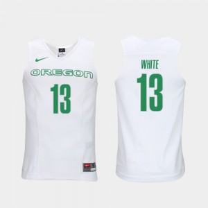 Men Oregon Duck #13 Elite Authentic Performance Basketball Authentic Performace Paul White college Jersey - White