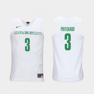 Men's Oregon Duck Elite Authentic Performance Basketball #3 Authentic Performace Payton Pritchard college Jersey - White