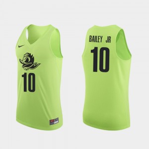 Men UO Basketball #10 Authentic Victor Bailey Jr. college Jersey - Apple Green