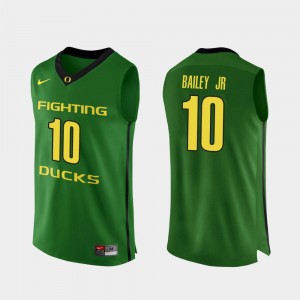 Men's Authentic Basketball University of Oregon #10 Victor Bailey Jr. college Jersey - Apple Green