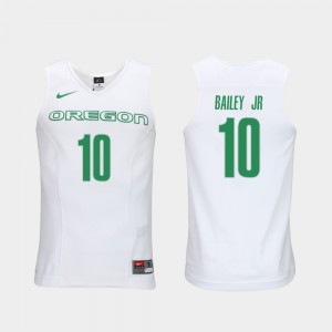 Men's Elite Authentic Performance Basketball Authentic Performace Oregon #10 Victor Bailey Jr. college Jersey - White