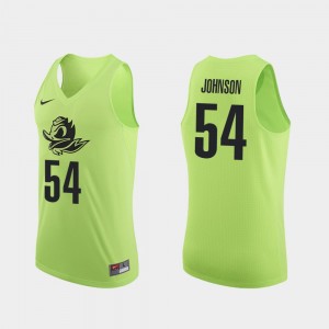 Mens Basketball #54 Ducks Authentic Will Johnson college Jersey - Apple Green