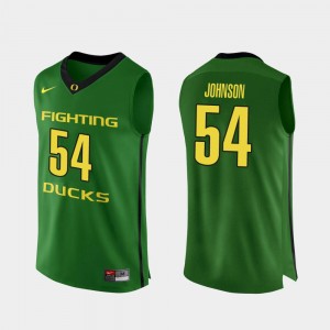 Men Authentic Oregon Ducks Basketball #54 Will Johnson college Jersey - Apple Green