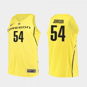 Men's #54 Basketball Oregon Duck Authentic Will Johnson college Jersey - Yellow