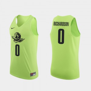 Men Oregon #0 Authentic Basketball Will Richardson college Jersey - Apple Green