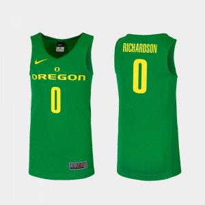 Men #0 Oregon Ducks Replica Basketball Will Richardson college Jersey - Green