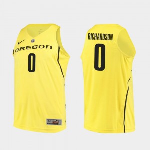 Mens Authentic Ducks Basketball #0 Will Richardson college Jersey - Yellow