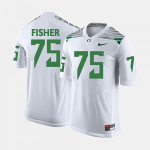 Men Oregon Duck #75 Football Jake Fisher college Jersey - White