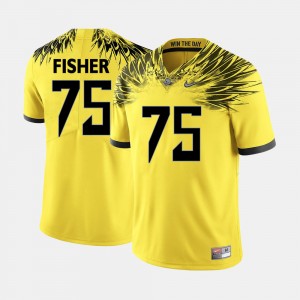 Men Football #75 University of Oregon Jake Fisher college Jersey - Yellow