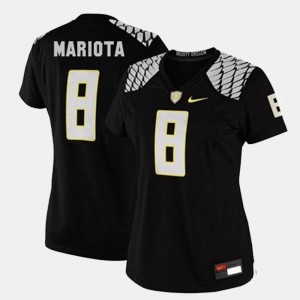 Womens Ducks #8 Football Marcus Mariota college Jersey - Black