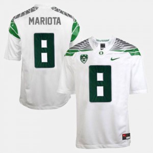 Men #8 Football Oregon Duck Marcus Mariota college Jersey - White