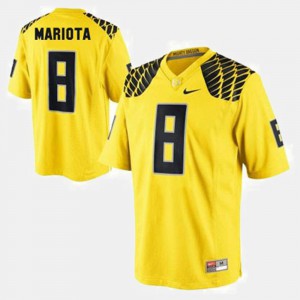 Mens #8 Ducks Football Marcus Mariota college Jersey - Yellow