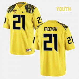 Kids Ducks #21 Football Royce Freeman college Jersey - Yellow