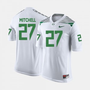 Men's Football #27 Ducks Terrance Mitchell college Jersey - White