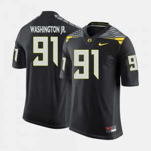 Mens Oregon #91 Football Tony Washington Jr. college Jersey - Black