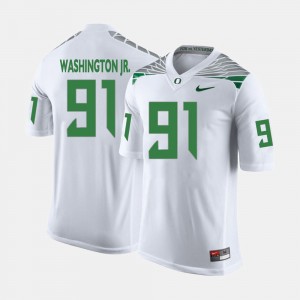 Mens Football #91 Oregon Ducks Tony Washington Jr. college Jersey - White