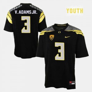 Kids Ducks #3 Football Vernon Adams college Jersey - Black