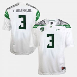 Men's #3 University of Oregon Football Vernon Adams college Jersey - White