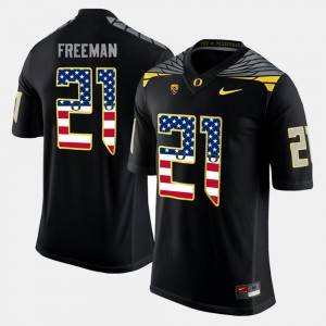 Mens #21 Oregon Duck US Flag Fashion Royce Freeman college Jersey - Black