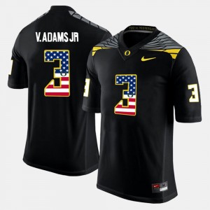 Men's #3 US Flag Fashion Oregon Vernon Adams Jr college Jersey - Black