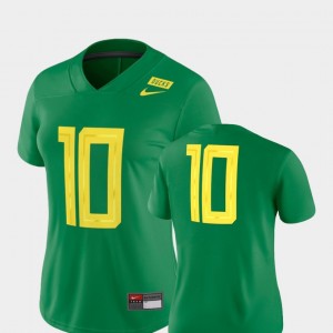 Women Oregon Duck #10 Football Game 2018 Mighty Oregon college Jersey - Green