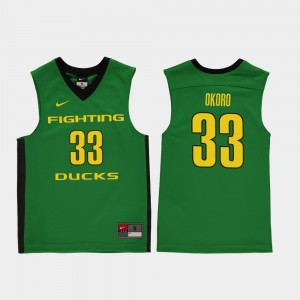 Youth(Kids) Oregon Duck Replica Basketball #33 Francis Okoro college Jersey - Green