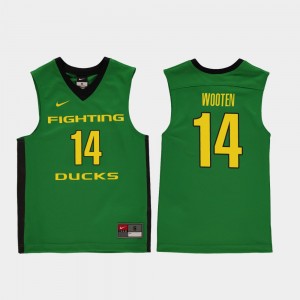 Kids #14 Kenny Wooten college Jersey - Green Replica Basketball University of Oregon