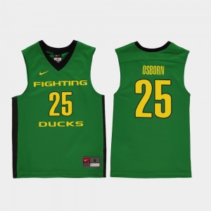 Youth(Kids) Basketball Replica #25 Oregon Ducks Luke Osborn college Jersey - Green