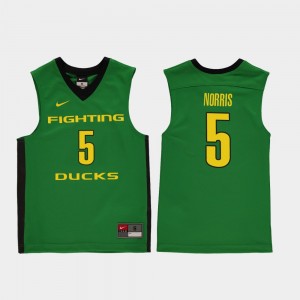 Kids #5 Replica Oregon Basketball Miles Norris college Jersey - Green