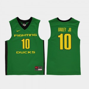 Youth #10 Basketball Replica University of Oregon Victor Bailey Jr. college Jersey - Green