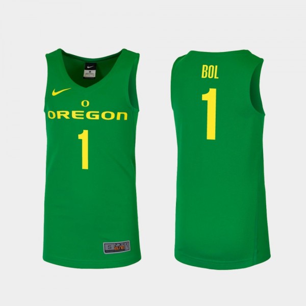 Ducks No1 Bol Bol Apple Green Limited Stitched NCAA Jersey